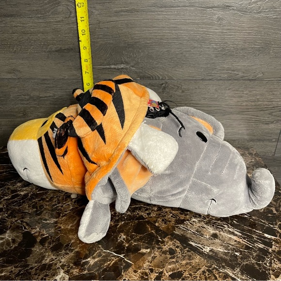 Jumbo Flip A Zoo Reversible Tiger Elephant 20” Plush Toy Pillow Stuffed Animal - Picture 9 of 10